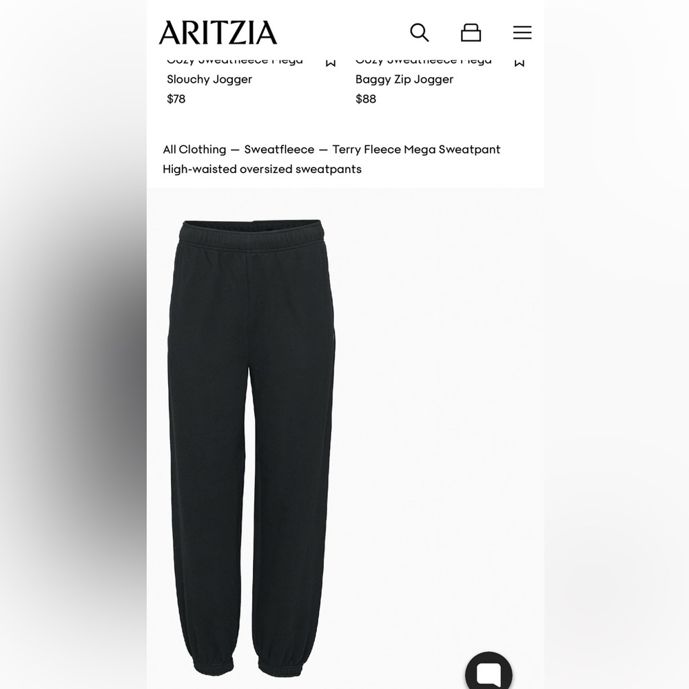 Aritzia Black Joggers